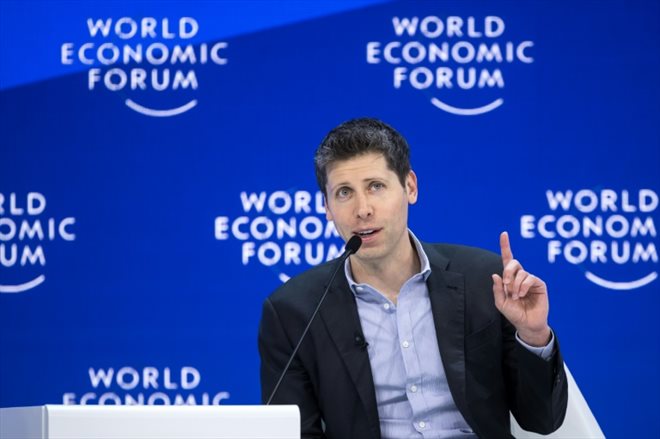 Le patron d'OpenAi, Sam Altman, au Forum économique mondial de Davos, le 18 janvier 2024 en Suisse