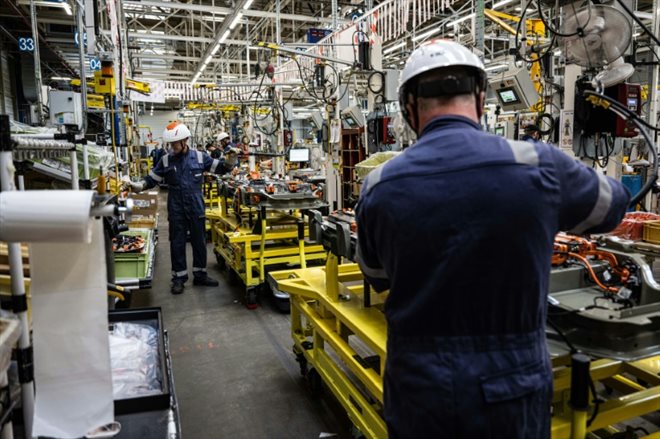 Un atelier de l'usine Stellantis de Hordain (Nord), le 27 octobre 2022