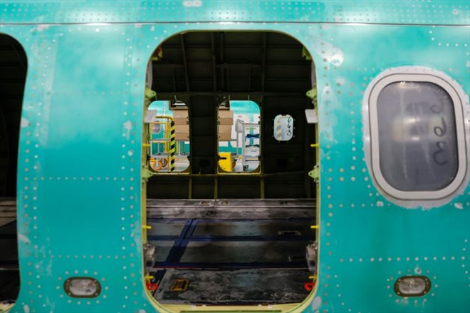 Assemblage d'un Boeing 737 à l'usine de Renton, dans le nord-ouest des Etats-Unis, le 25 juin 2024