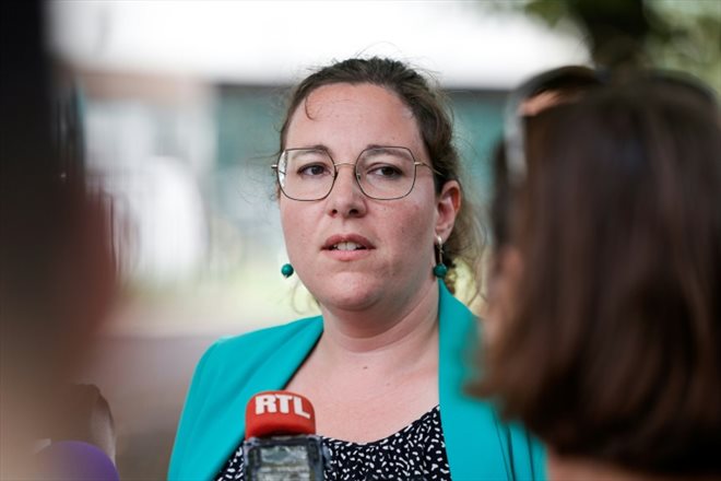 La présidente du groupe écologiste à l'Assemblée nationale Cyrielle Chatelain le 18 septembre 2023, à Ivry-sur-Seine, dans le Val-de-Marne