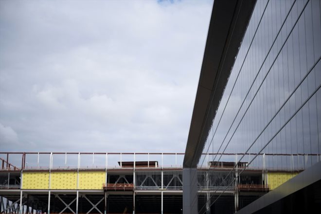 Le chantier de construction d'une usine de TSMC, le 6 décembre 2022 à Phoenix, en Arizona