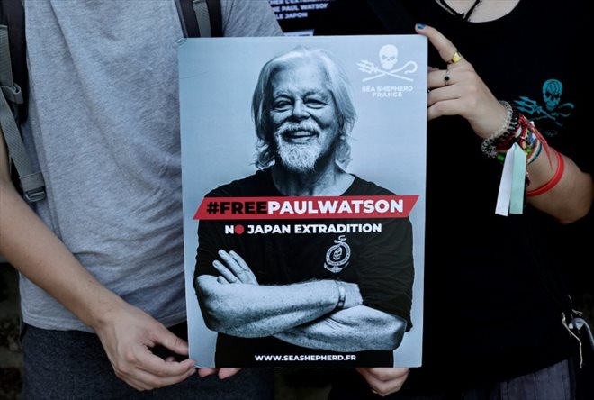 Une manifestation de soutien à Paul Watson à Paris, le 11 août 2024