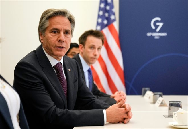Le secrétaire d'État américain Antony Blinken lors d'une réunion des ministres des Affaires étrangères du G7 à Münster, dans l'ouest de l'Allemagne, le 4 novembre 2022