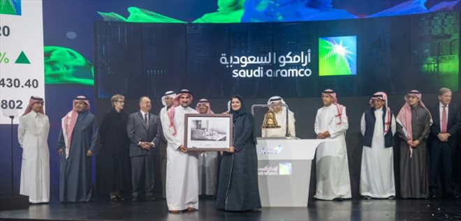 Cérémonie officielle d'introduction d'Aramco sur la Bourse saoudienne, le 11 décembre 2019