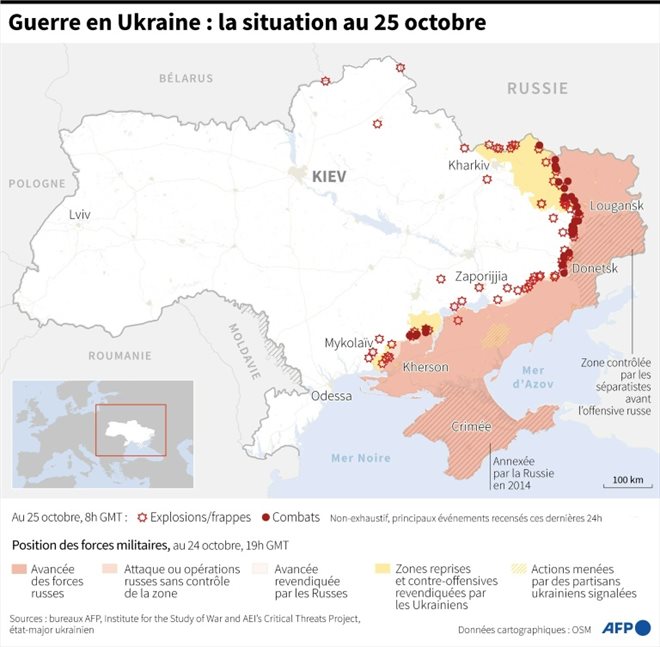 Guerre en Ukraine : la situation au 25 octobre